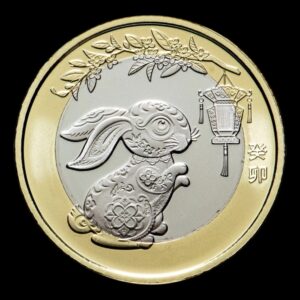 China – Moneda Bimetálica Conmemorativa 10 Yuan – “Año del Conejo ” – 2023 – Serie Lunar