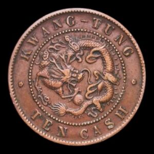 China – 10 Cash – 1900–1906 – “Guangxu (Provincia de Kwangtung)” – Cobre – 8,23 g