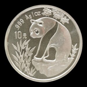 Moneda Panda 1993 – 1 Onza de Plata .999 – 10 Yuan China (Fecha Pequeña)