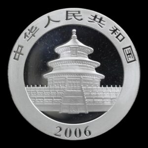 Alternative view of Panda 2006 – Moneda 10 Yuan China – 1 Onza de Plata .999