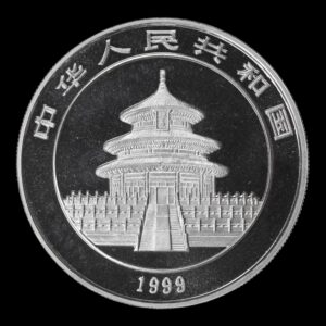 Alternative view of Panda 1999 – Moneda 10 Yuan China – 1 Onza de Plata .999