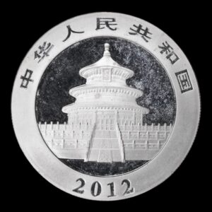 Alternative view of Panda 2012 – Moneda 10 Yuan China – 1 Onza de Plata .999 ( Circulada)