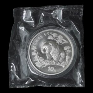 Moneda Panda 1 Onza de Plata – 10 Yuan China 1997 ( Fecha Grande) - Sellada