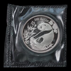 Moneda Panda 1993 – 1 Onza de Plata .999 – 10 Yuan China (Fecha Grande) - Sellada