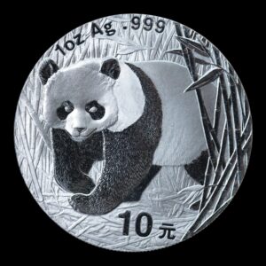 Panda 2001 – Moneda 10 Yuan China – 1 Onza de Plata .999