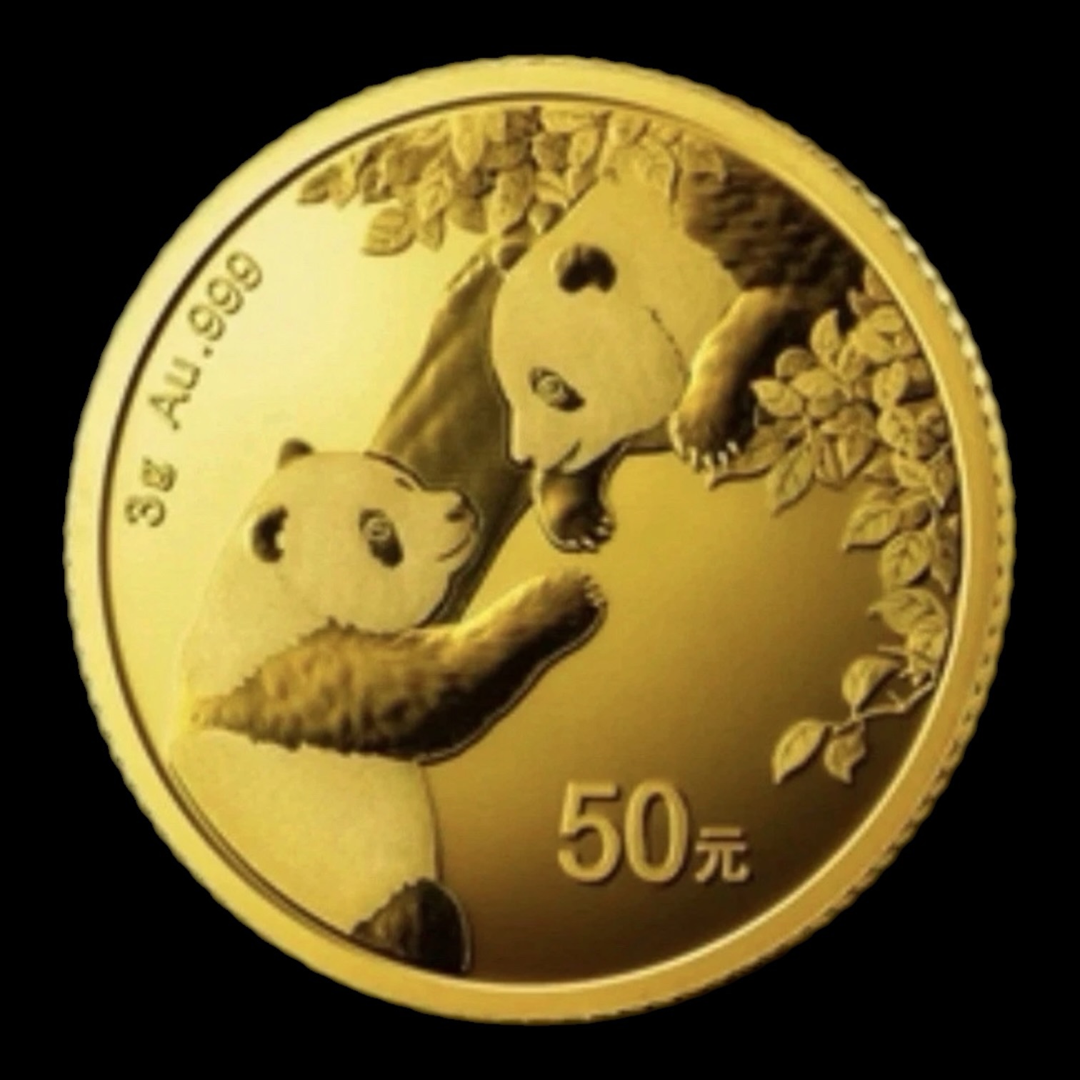 Panda 2023 – Moneda 50 Yuan China – 3 g Oro .999