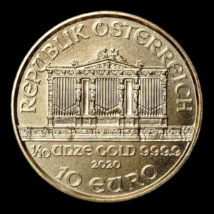 Alternative view of Austria – 10 Euro – 2020 – “Vienna Philharmonic” – 1/10 Oz de Oro .999