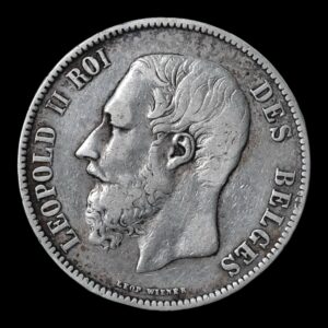 5 Francs - Léopold II-  Belgica 1873 ( Duro de Plata) 24,65 Gr.