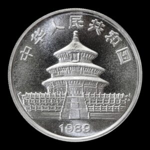 Alternative view of Panda 1989 – Moneda 10 Yuan China – 1 Onza de Plata .999