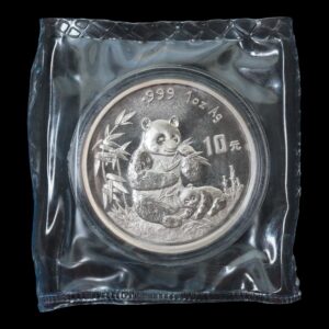 Panda 1996 – Moneda 10 Yuan China – 1 Onza de Plata .999 (Fecha Grande Sellada)