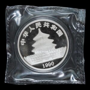Alternative view of Panda 1990 Proof – Moneda 10 Yuan China – 1 Onza de Plata .999 ( Sellada )