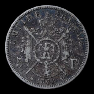 Alternative view of Francia – 5 Francs ‘Napoleón III’ – 1868 A – Plata .900 – 24,78g