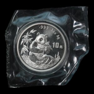 Panda 1996 – Moneda 10 Yuan China – 1 Onza de Plata .999 (Fecha Grande Sellada)