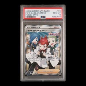 Pokémon – FA/Chili, Cilan & Cress #115 – 2021 – “Sword & Shield: Fusion Arts” – PSA 10 GEM MT – Japonés