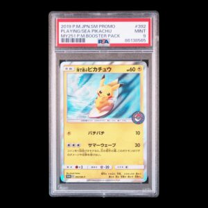 Pokémon – Playing in the Sea Pikachu #392 – 2019 – “SM Promo MY251 P.M. Booster Pack” – PSA 9 MINT – Japonés