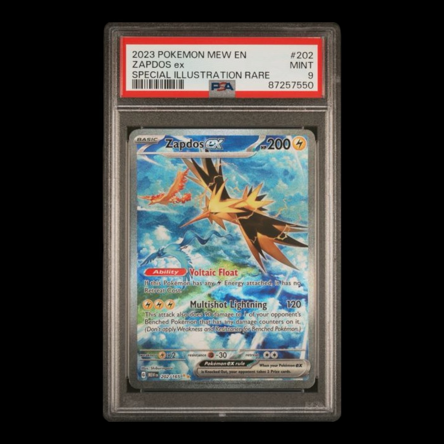 Pokémon – Zapdos ex Special Illustration Rare #202 – 2023 – “MEW EN-151” – PSA 9 MINT – Inglés
