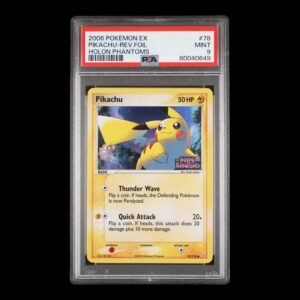 Pokémon – Pikachu Reverse Foil #78 – 2006 – “EX Holon Phantoms” – PSA 9 MINT – Inglés