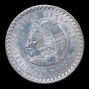 5 Pesos "Cuauhtémoc" México 1947 - 30 Gr. de Plata .900