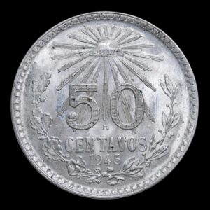 México – 50 Centavos de Plata Resplandor .720 – 1945
