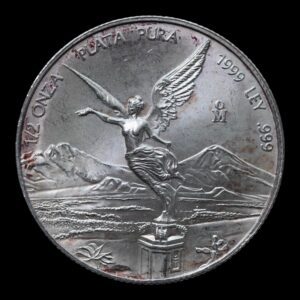 RARA- Moneda 1/2 Onza de Plata .999 Libertad - Mexico 1999