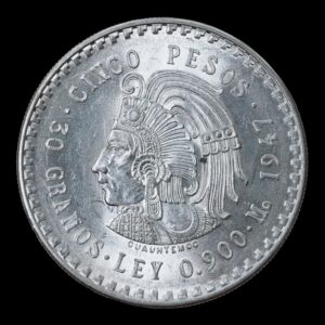 5 Pesos "Cuauhtémoc" México 1947 - 30 Gr. de Plata .900