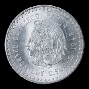 5 Pesos "Cuauhtémoc" México 1948 - 30 Gr. de Plata .900 C