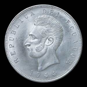 Ecuador – 5 Sucres de Plata – 1944 – 24,95 g (.720) – Casa de Moneda de México