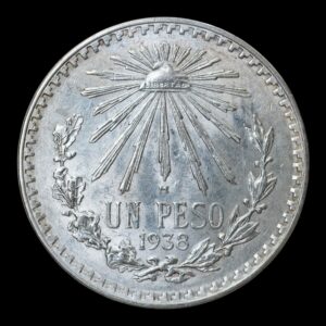México – Moneda 1 Peso de Plata – 1938 – 16,55 g (.720)