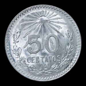 México – 50 Centavos de Plata Resplandor .720 – 1945