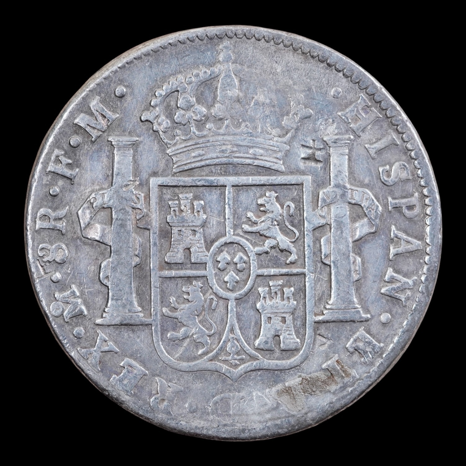 México – 8 Reales de Plata “Carlos IV” – 1797 Mo F.M. – 26,65 g (.903) - Imagen 2
