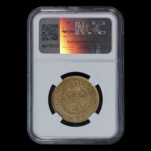 Alternative view of España – 4 Escudos de Oro – 1786/5 Madrid D.V.– Carlos III – NGC AU Details (Cleaned)