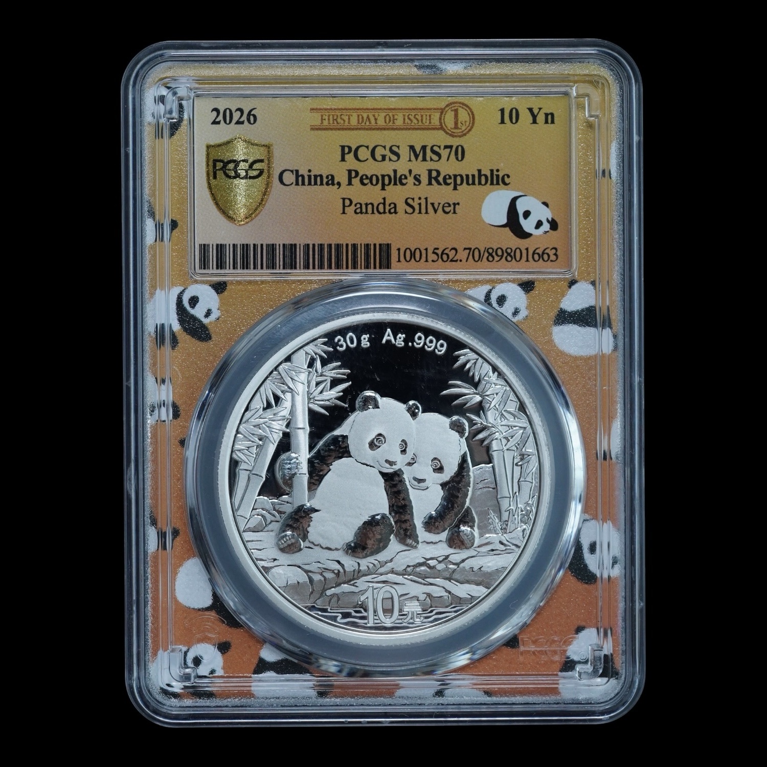 Panda 2026 – Moneda 10 Yuan China – 30 g Plata .999 PCGS MS70 ( First day of Issue)