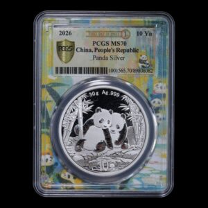 Panda 2026 – Moneda 10 Yuan China – 30 g Plata .999 PCGS MS70