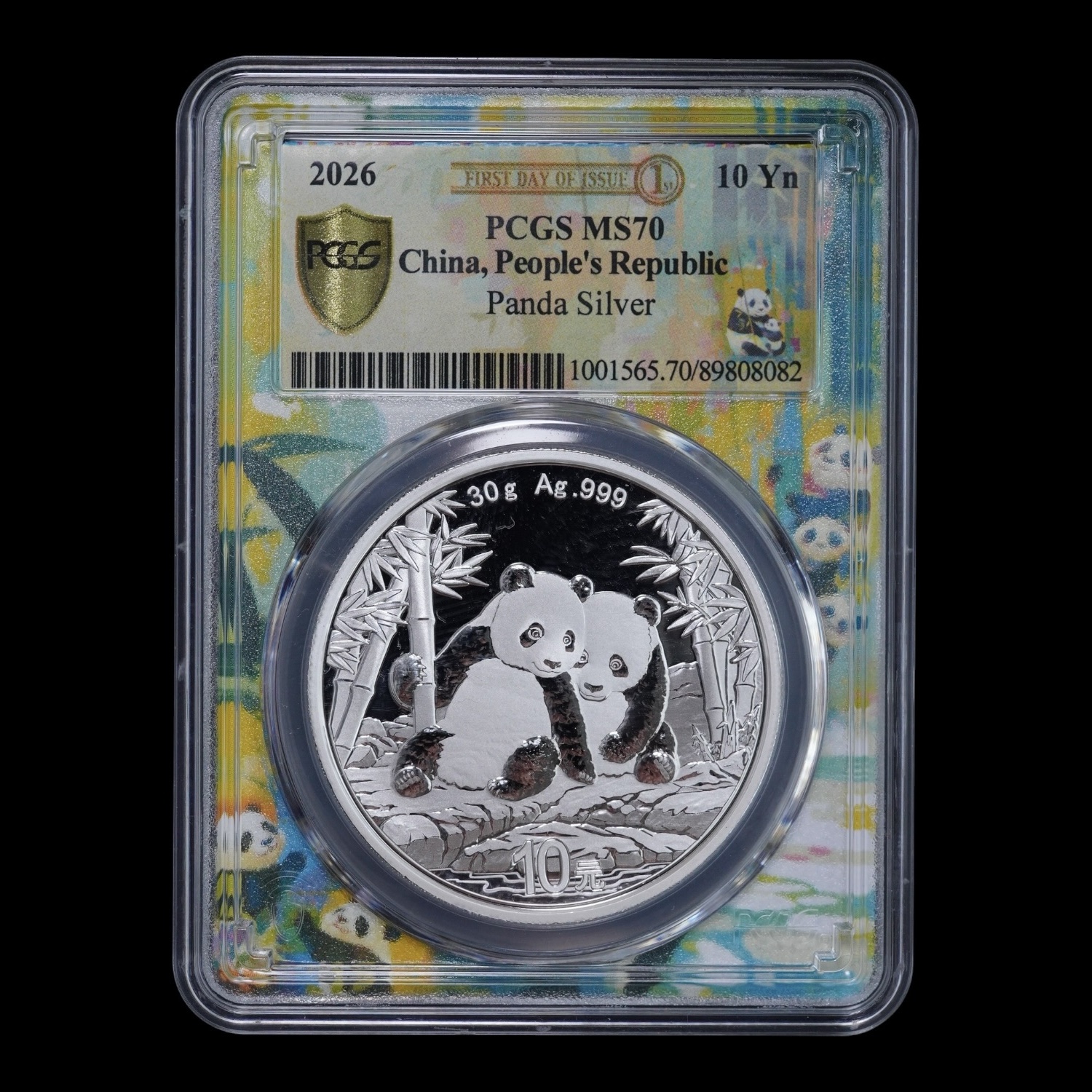 Panda 2026 – Moneda 10 Yuan China – 30 g Plata .999 PCGS MS70