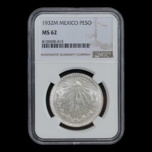 México – 1 Peso “Resplandor” de Plata – 1932 – NGC MS62 – Plata .720