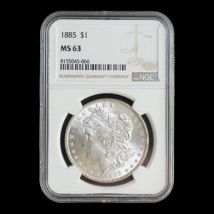 EE. UU. – 1 Dólar ‘Morgan’ – 1885 Philadelphia Mint  –Plata  (.900) – NGC MS63