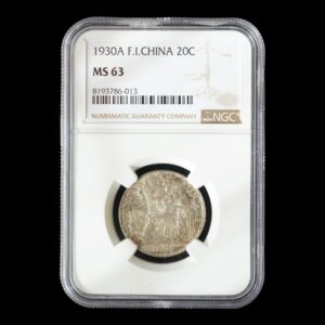 Indochina Francesa – 20 Cents Plata 1930 – NGC MS63