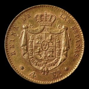 Alternative view of España – 4 Escudos de Oro – Isabel II – 1867 – Ceca de Madrid – 3,37 g
