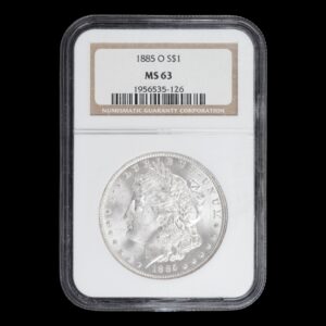 EE. UU. – 1 Dólar ‘Morgan’ – 1885 “O” New Orleans Mint   (.900) – NGC MS63
