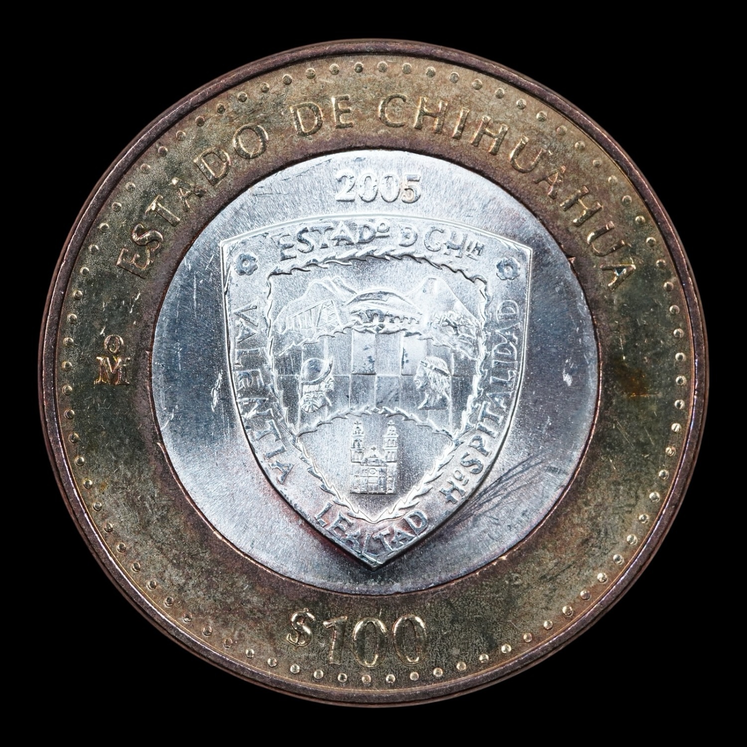 México – 100 Pesos “Estado de Chihuahua” – 2005 Mo – Moneda Bimetálica Conmemorativa – Plata .925