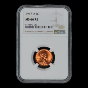 Estados Unidos 1 Cent Lincoln 1957 D NGC MS66 RB