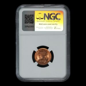 Alternative view of Estados Unidos 1 Cent Lincoln 1957 D NGC MS66 RB