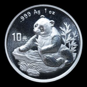 Moneda Panda 1998 – 1 Oz. Plata .999 – 10 Yuan China (Fecha Pequeña)