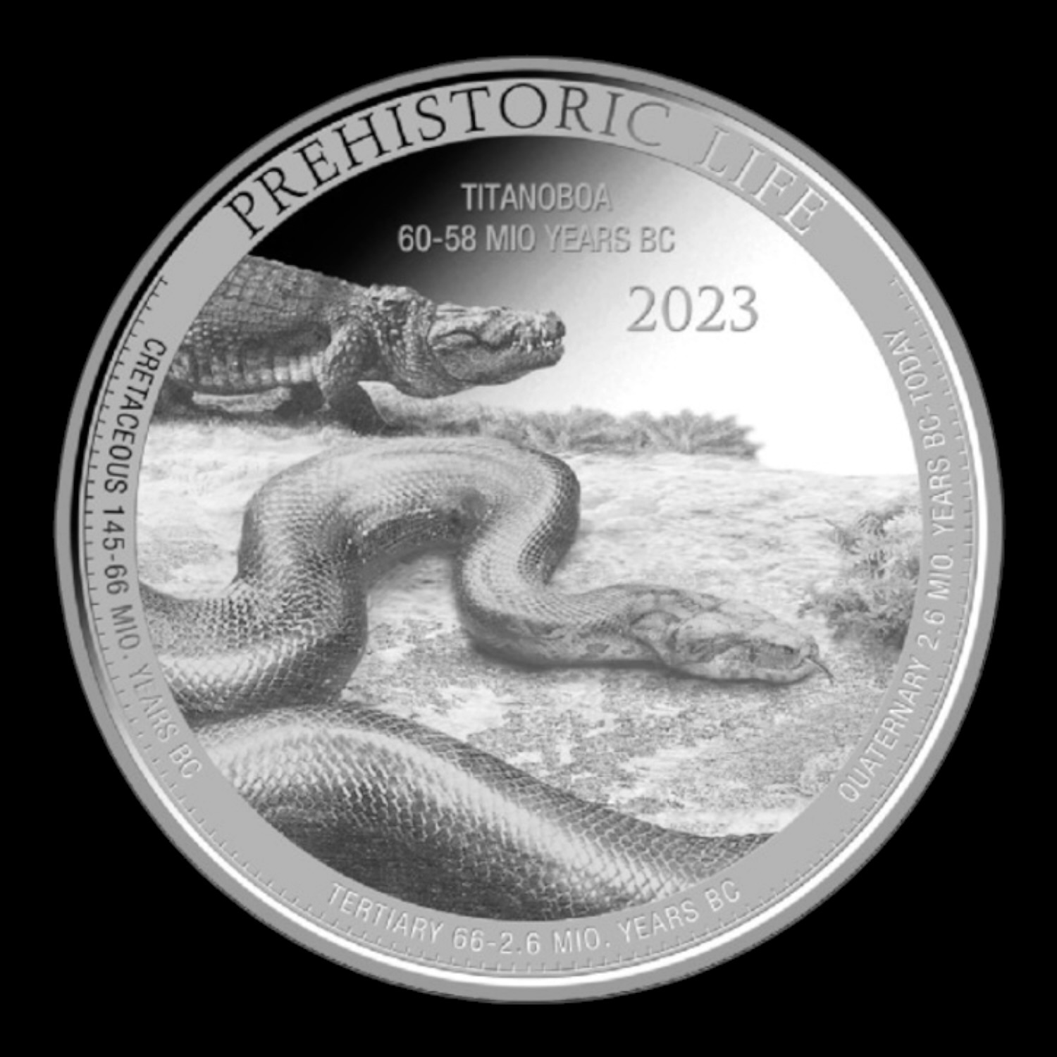 República de Chad – 1 Onza de Plata .999 “Vida Prehistórica II – Titanoboa ” – 20 Francos – 2025