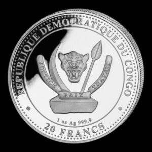 Alternative view of República de Chad – 1 Onza de Plata .999 “Vida Prehistórica II – Megalodon ” – 20 Francos – 2025