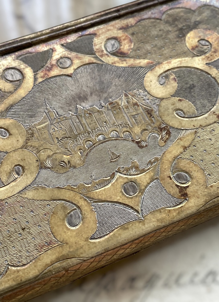 Carnet de Baile Francés de Plata Vermeil – Siglo XIX – Estilo Napoleón III – Con Lápiz Original - Imagen 3
