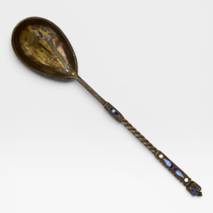 Alternative view of Cuchara Rusa de Plata con Esmalte Cloisonné – Primera Mitad del Siglo XX –  Rusia