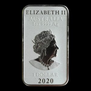 Alternative view of Australia – 1 Dólar “Dragon Rectangular” 2020 – 1 Onza de Plata .9999 – Perth Mint