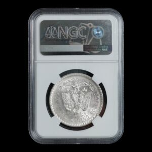 Alternative view of México – Moneda 1 Peso de Plata – 1933 (.720) – NGC MS62