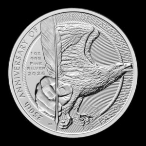 The Royal Mint – £2 – 2026 – “250th Anniversary of the American Declaration of Independence” – 1 Onza de Plata .999